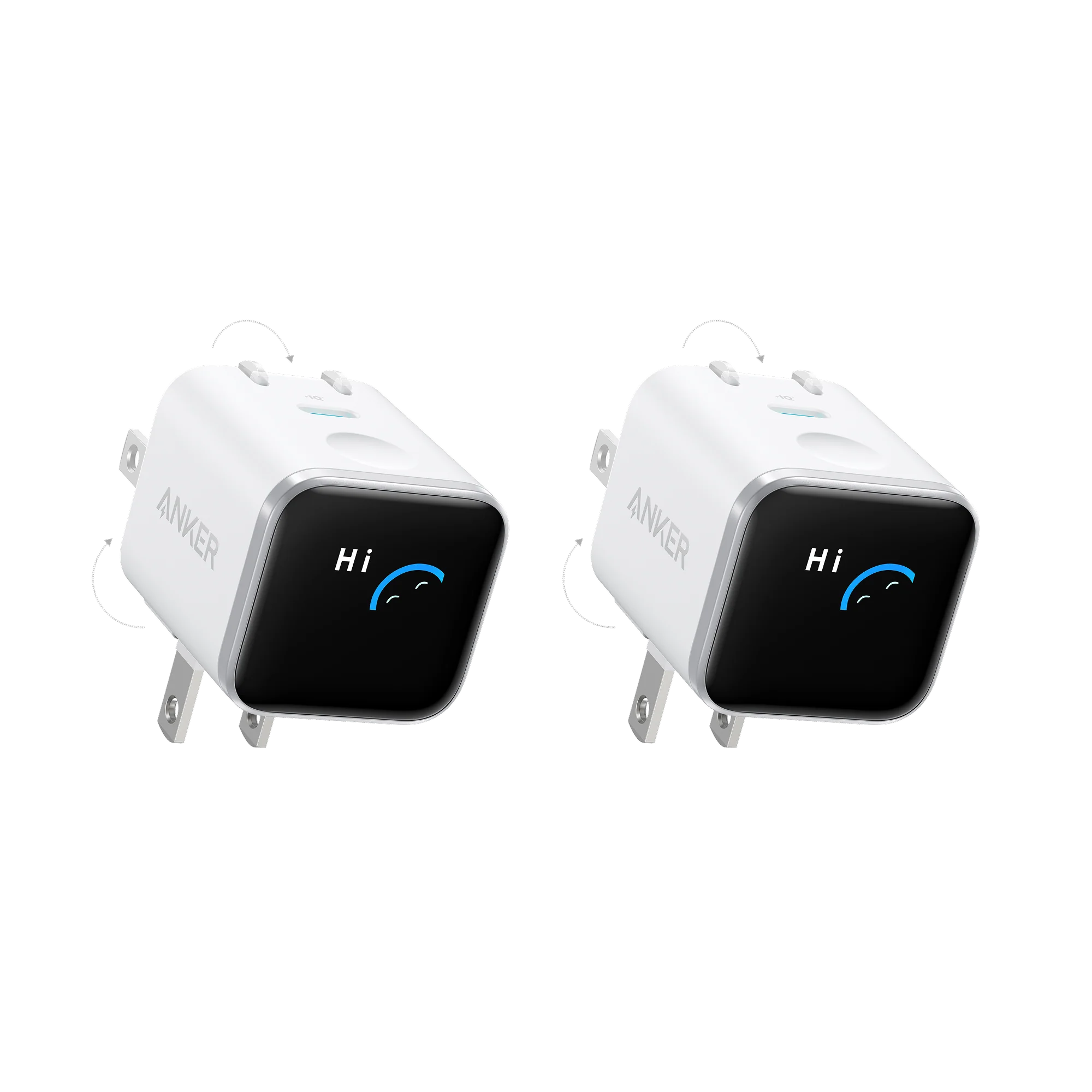 Anker Nano Charger (45W, Smart Display, 180° Foldable, 2-Pack)