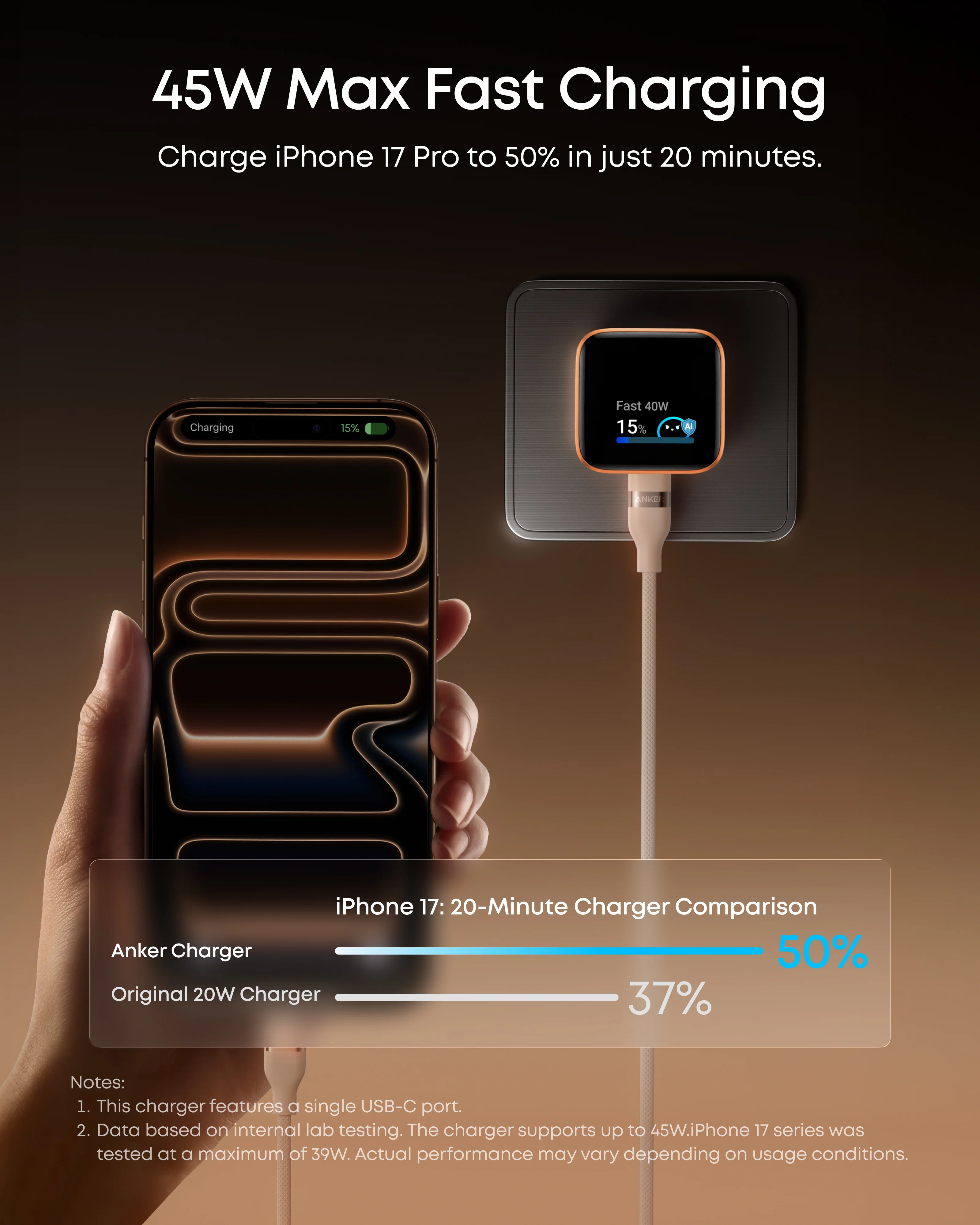 Anker Nano Charger (45W, Smart Display, 180° Foldable) - Image 45