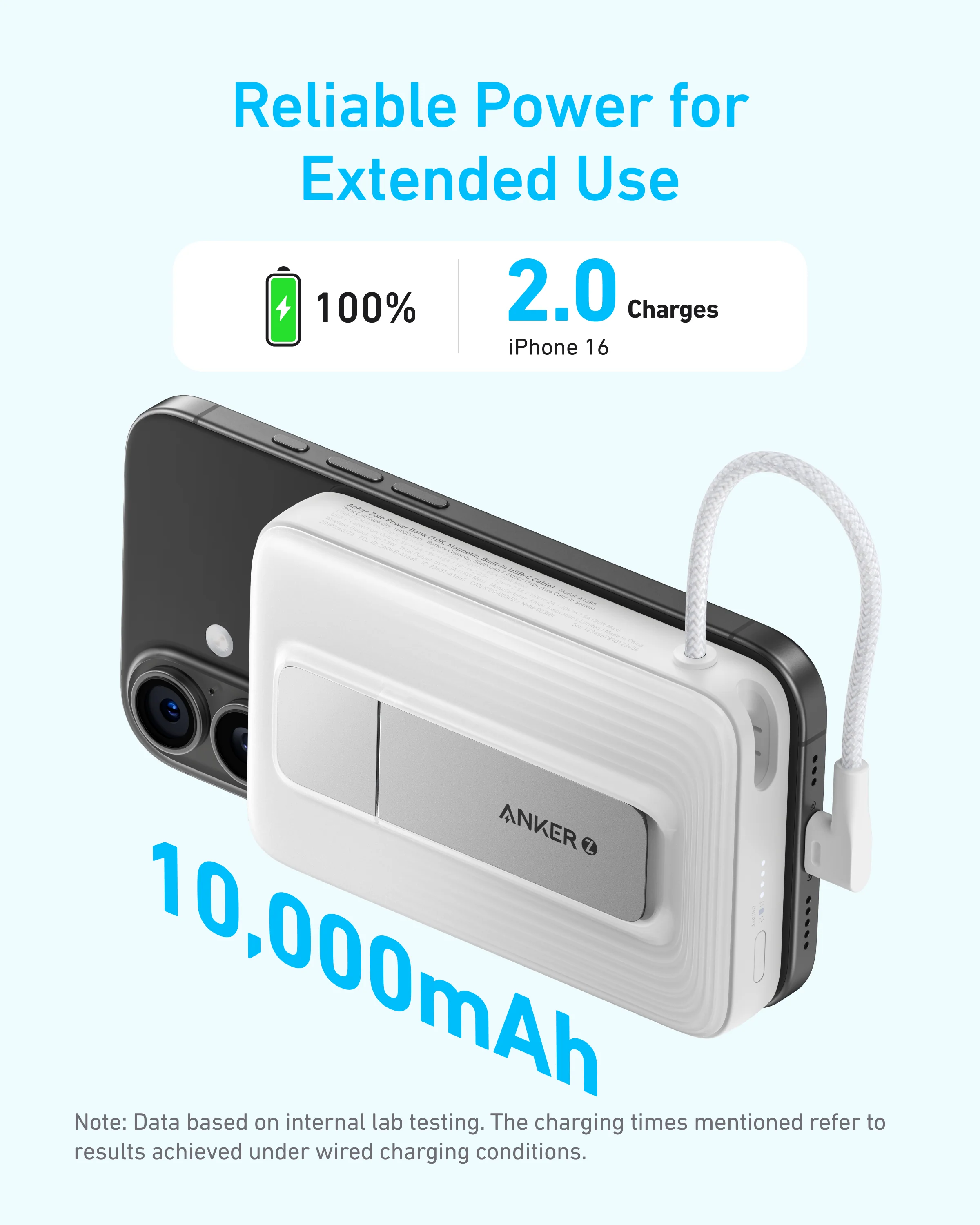 Anker Zolo Magnetic Power Bank (10K, 30W, Built-in USB-C Cable) - Image 3