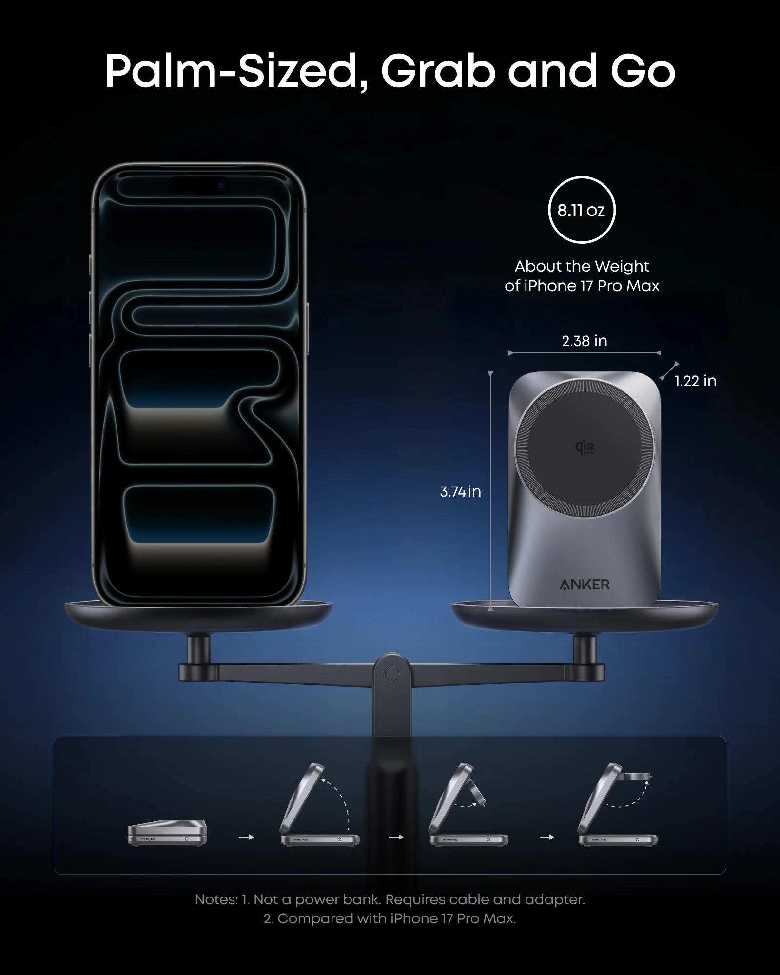 Anker Prime Wireless Charging Station (3-in-1, MagGo, AirCool, Foldable) - Image 5