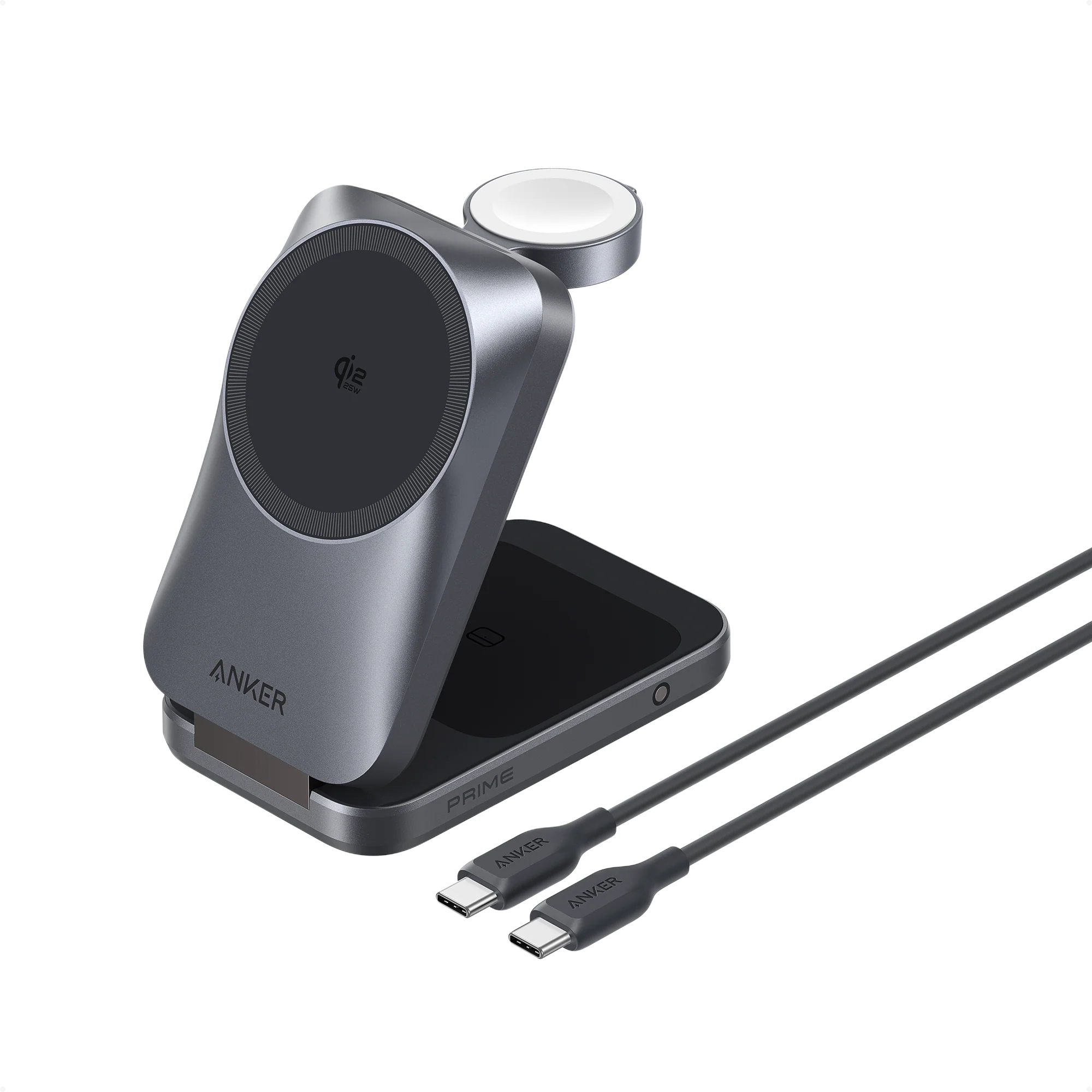 Anker Prime Wireless Charging Station (3-in-1, MagGo, AirCool, Foldable) and Anker Prime USB-C to USB-C Cable (240W, Upcycled-Braided) - Image 2