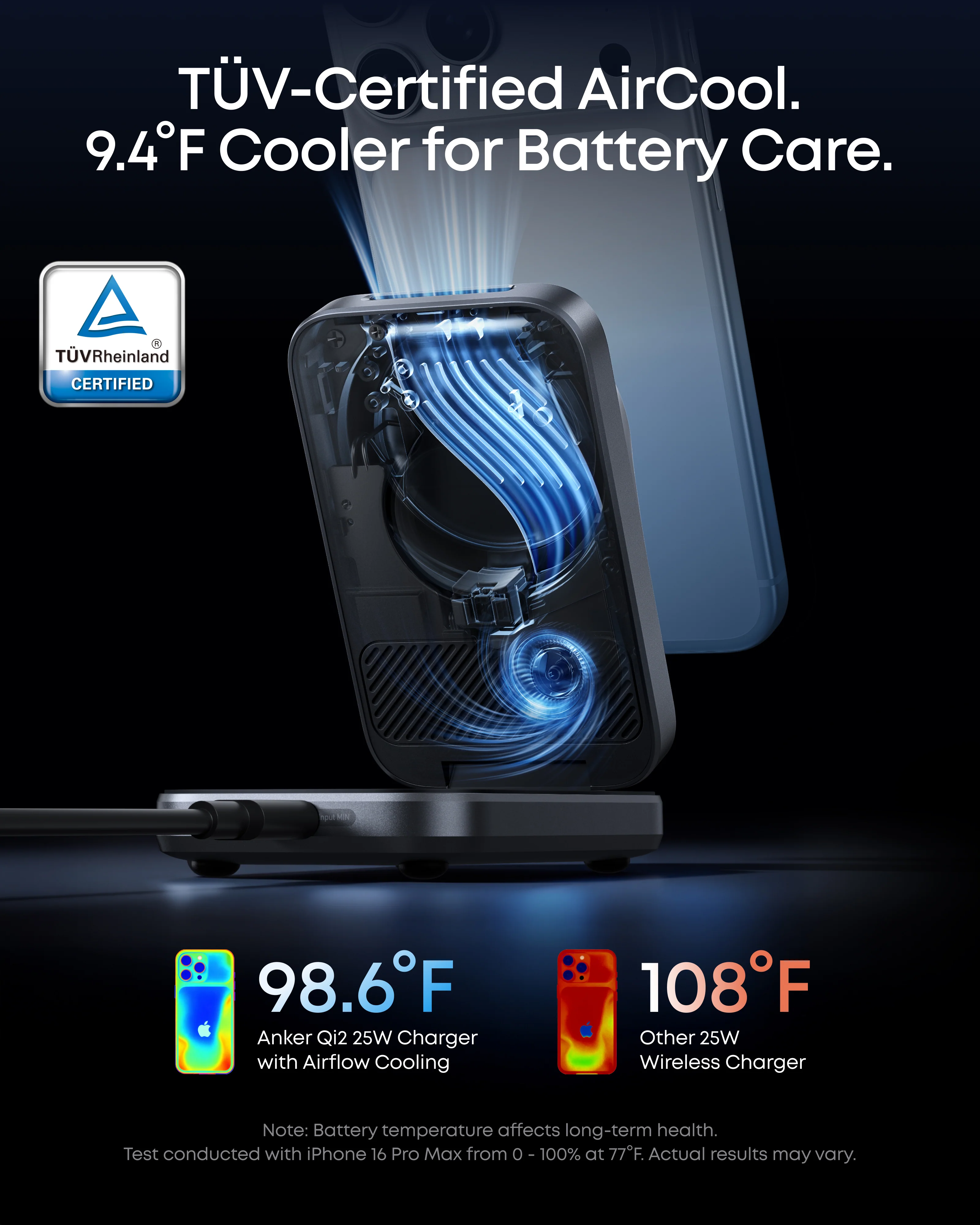 Anker Prime Wireless Charging Station (3-in-1, MagGo, AirCool, Foldable) and Anker Prime USB-C to USB-C Cable (240W, Upcycled-Braided) - Image 5