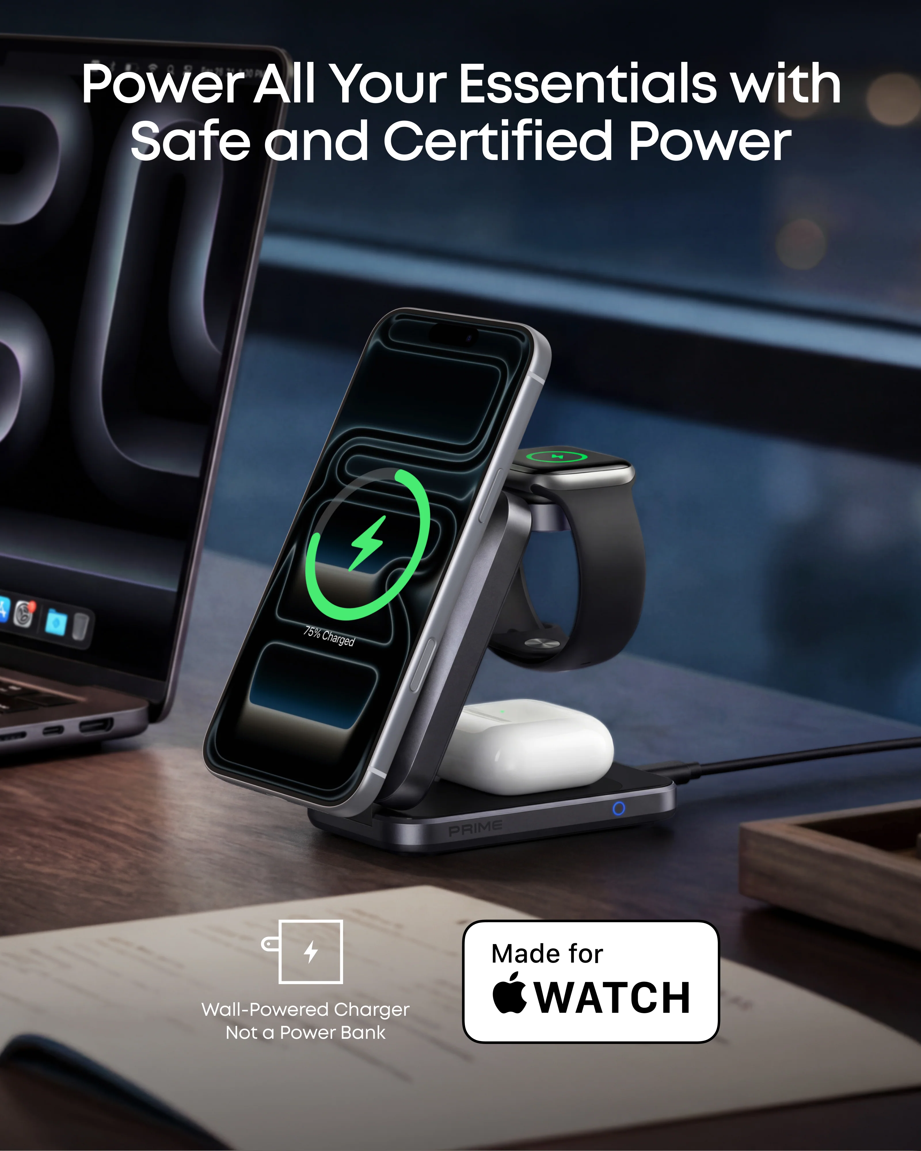 Anker Prime Wireless Charging Station (3-in-1, MagGo, AirCool, Foldable) and Anker Prime USB-C to USB-C Cable (240W, Upcycled-Braided) - Image 9