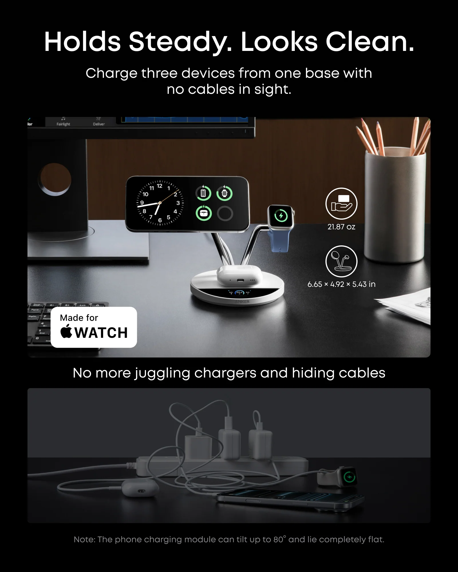 Anker Prime Wireless Charging Station (3-in-1, MagGo, AirCool, Dock Stand) - Image 16
