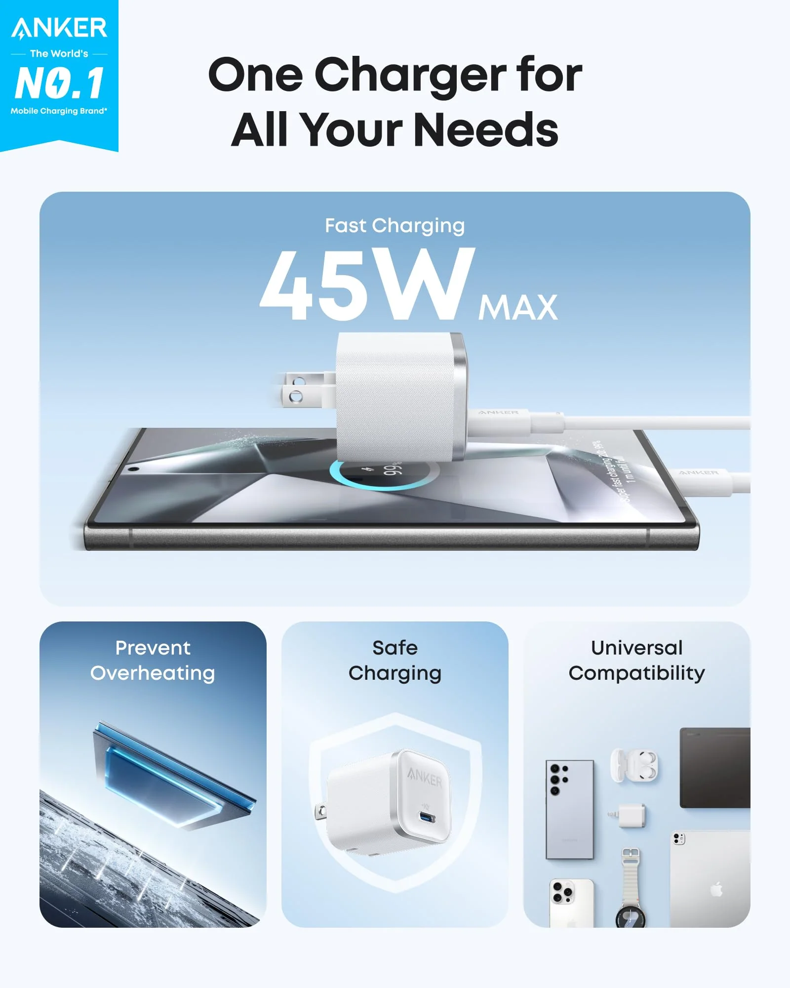 Anker Nano Charger (45W) with USB-C to USB-C Cable WM - Image 8