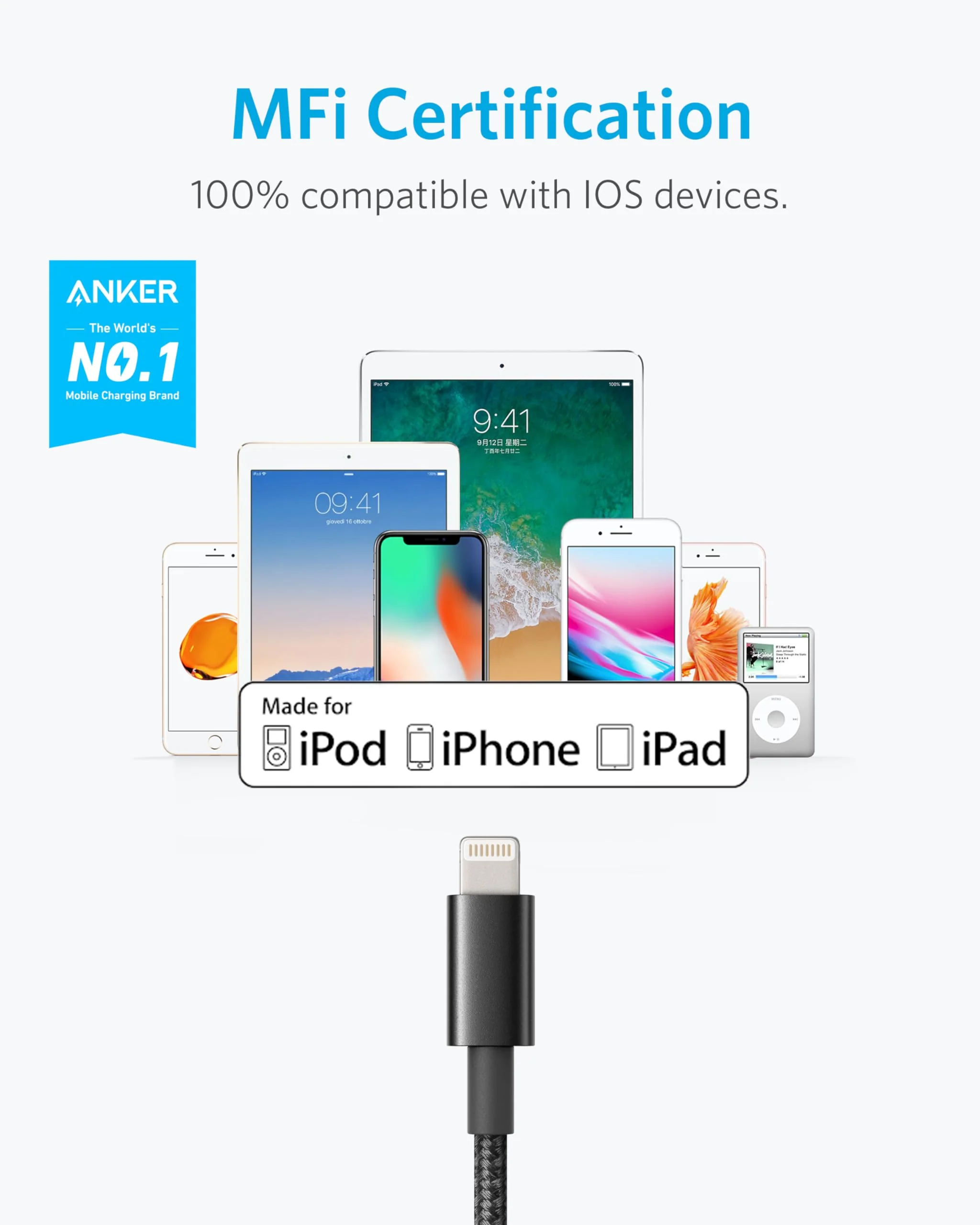 Refurbished Anker <b>331</b> USB-A to Lightning Cable (Nylon) - Image 2