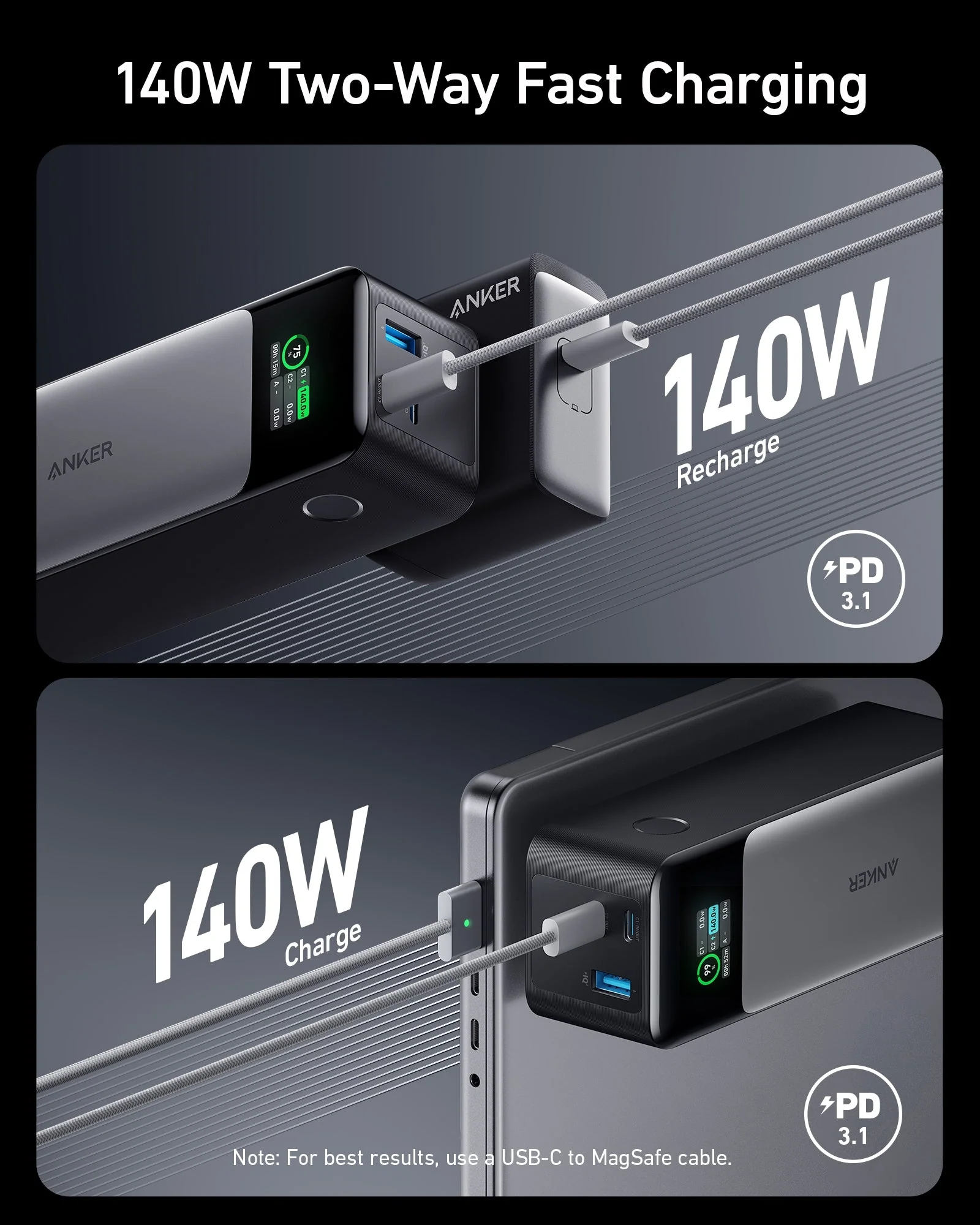Anker 737 Power Bank (PowerCore 24K) and Anker Nano Charger (70W, 3 Ports) - Image 3