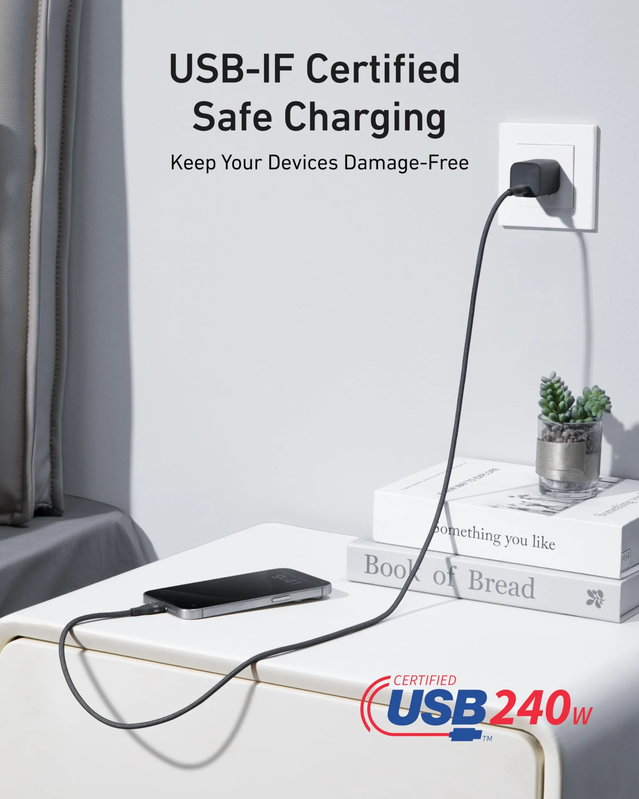 Anker Laptop Power Bank (25K, 165W, Built-In and Retractable Cables) and Anker USB-C to USB-C Cable (6 ft, 240W, Upcycled-Braided) - Image 12