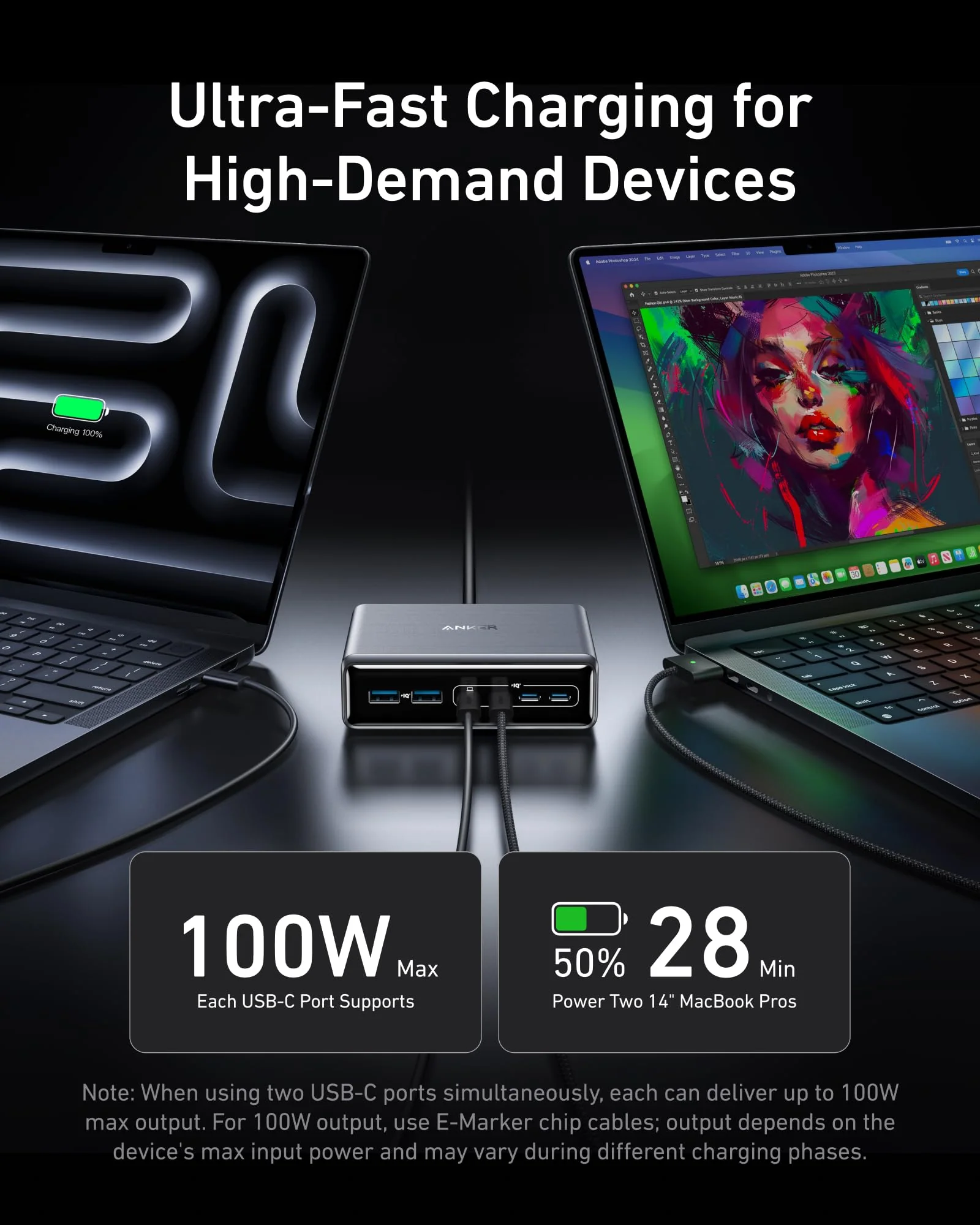 Anker Prime Charger (200W, 6 Ports, GaN) and Anker Prime USB-C to USB-C Cable 240W - Image 4