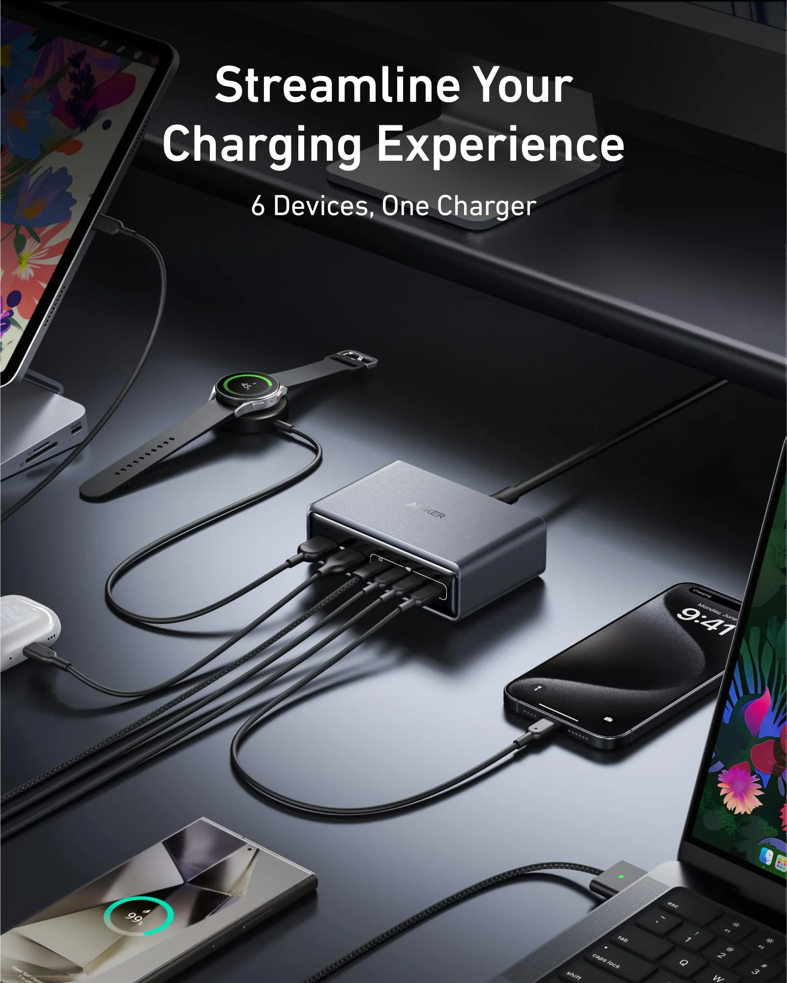 Anker Prime Charger (200W, 6 Ports, GaN) and Anker Prime USB-C to USB-C Cable 240W - Image 6
