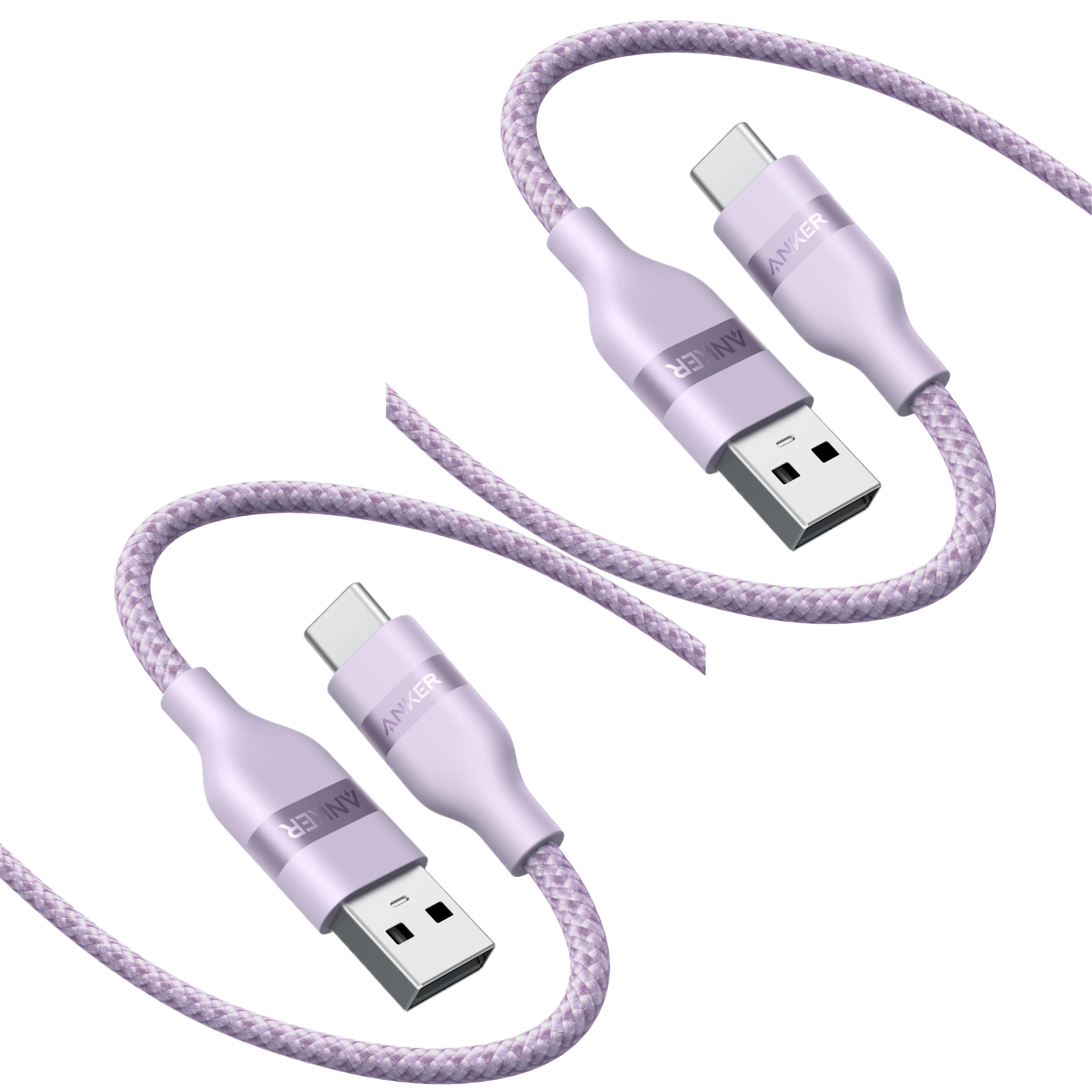 Anker USB-A to USB-C Cable (Upcycled-Braided, 2 Pack, Violet) - Image 8
