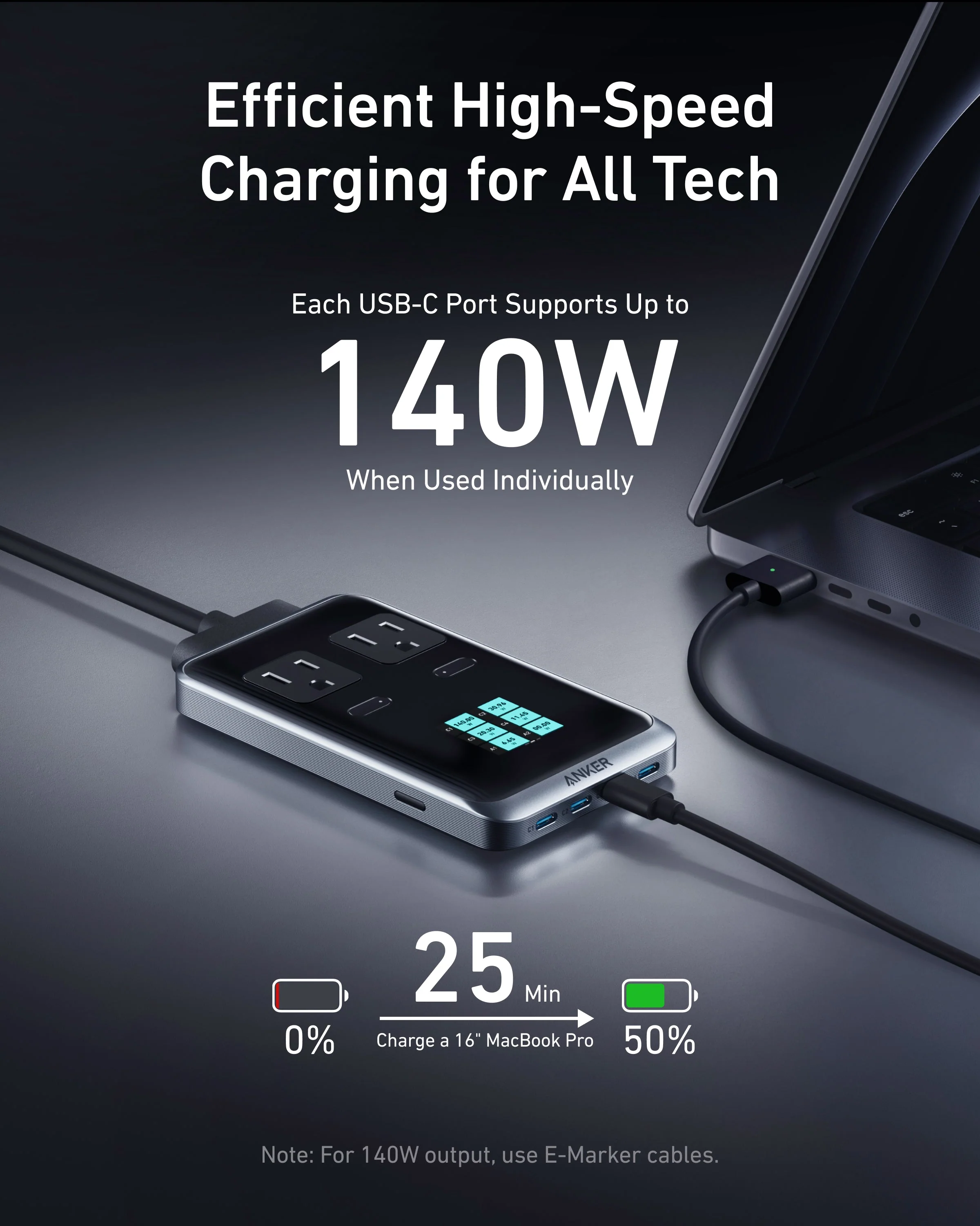 Anker Prime Charging Station (8-in-1, 240W) and Anker Prime USB-C to USB-C Cable (240W, Upcycled-Braided) - Image 4