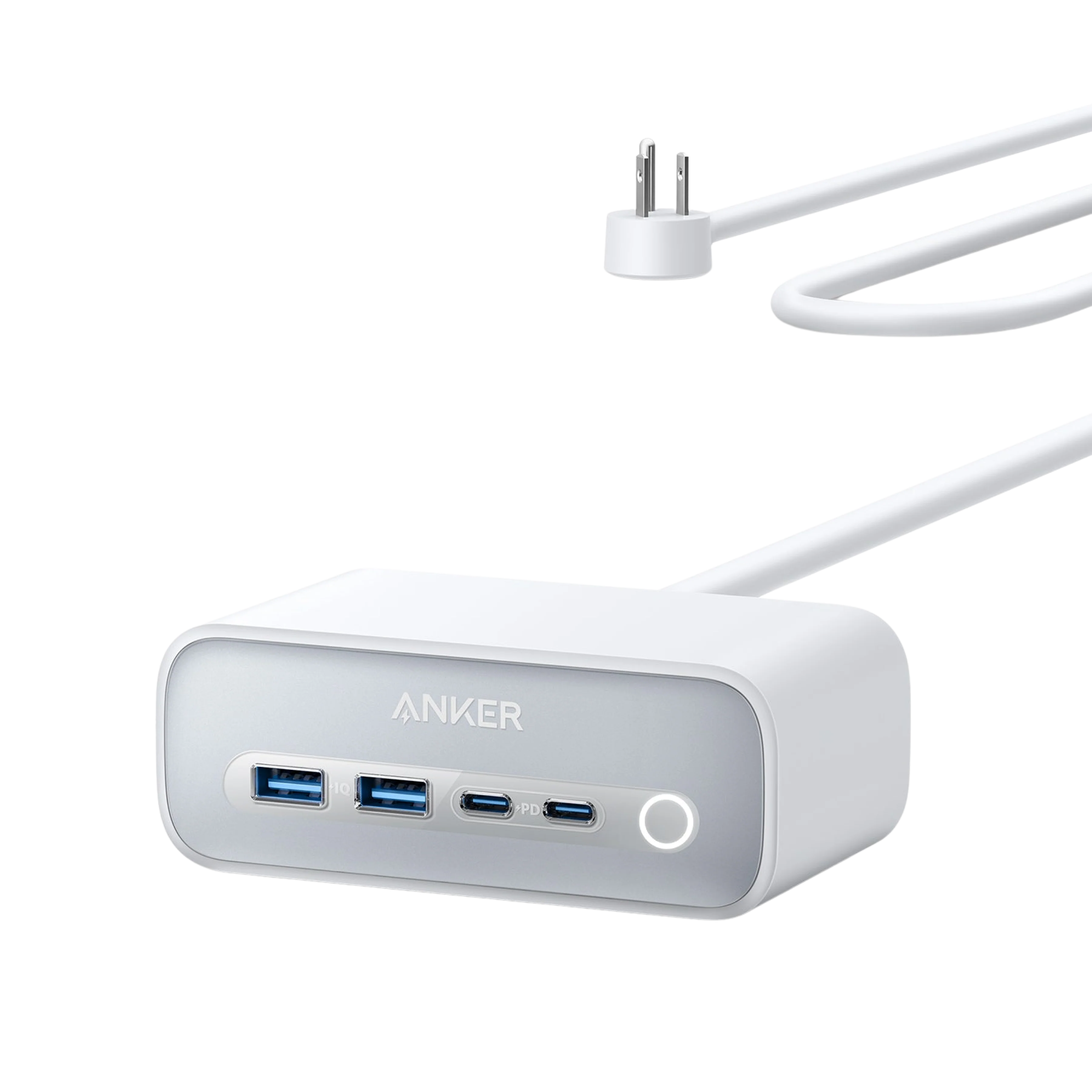 Anker 525 Charging Station and Anker USB-A to USB-C Cable (3 ft/6 ft, Upcycled-Braided) - Image 2